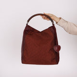 Dior 2007 Nylon Diorissimo Wood Top Handle Hobo