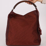Dior 2007 Nylon Diorissimo Wood Top Handle Hobo