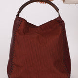 Dior 2007 Nylon Diorissimo Wood Top Handle Hobo