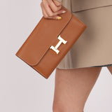 Hermès 2019 Gold Evercolor Constance Wallet GHW w Custom Strap