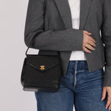 Vintage Chanel 1991 Lambskin Turnlock Kelly Top Handle 24K GP