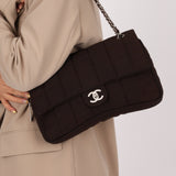 Chanel 2004 Nylon Chocolate Bar Easy Flap Bag