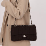 Chanel 2004 Nylon Chocolate Bar Easy Flap Bag