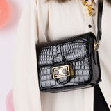 Celine Croc Embossed Triomphe Shoulder Bag