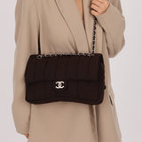 Chanel 2004 Nylon Chocolate Bar Easy Flap Bag