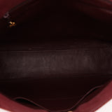 Rare Chanel 1997 Bordeaux Suede Turnlock Kelly Shoulder Bag