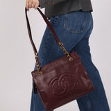 Chanel 1994 Bordeaux Timeless Zip Shopping Tote