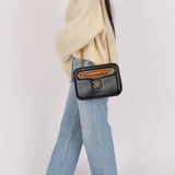 Fendi Leather Black Karligraphy Pocket Chain Bag