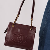 Chanel 1994 Bordeaux Timeless Zip Shopping Tote