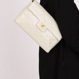 Rare Chanel 2002 Iridescent Caviar Turnlock Single Flap Bag 24k GP