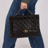 Ultra-Rare Chanel 1994 Lambskin Double-Sided Turnlock Chain Top Handle 24K GP