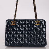 Chanel 2015 Patent Goatskin Eyelet Tote