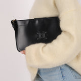 Celine Black Leather Macadam Pochette