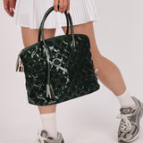 Limited Edition Louis Vuitton Emerald Patent Monogram Fascination Lockit Bag