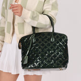 Limited Edition Louis Vuitton Emerald Patent Monogram Fascination Lockit Bag