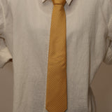 Fendi Yellow Micro Logo Silk Tie