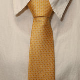 Fendi Yellow Micro Logo Silk Tie