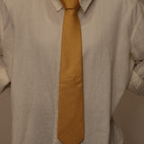 Fendi Yellow Micro Logo Silk Tie
