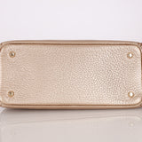 Dior 2014 Metallic Pebbled Leather Champagne Mini Diorissimo Tote