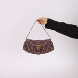 Celine Chocolate Denim Triomphe Ava Shoulder Bag