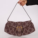 Celine Chocolate Denim Triomphe Ava Shoulder Bag