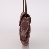 Celine Chocolate Denim Triomphe Ava Shoulder Bag