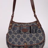 Celine Denim Triomphe Front Pocket Shoulder Bag