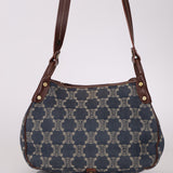 Celine Denim Triomphe Front Pocket Shoulder Bag