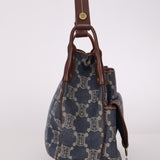 Celine Denim Triomphe Front Pocket Shoulder Bag