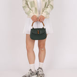 Gucci Forest Green Bamboo Turnlock Mini Top Handle
