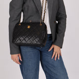Chanel 1997 Caviar Camera Bag Turnlock Chain Tote 24K GP