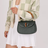 Gucci Forest Green Bamboo Turnlock Mini Top Handle