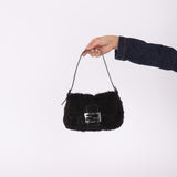 Ultra-Rare Fendi Zucca Rabbit Fur Mini Mamma Baguette