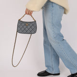 Chanel 2021 Metallic Logo Charms Quilted Pochette