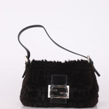 Ultra-Rare Fendi Zucca Rabbit Fur Mini Mamma Baguette