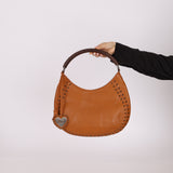 Dior 2007 Wood Whipstitch Cognac Hobo