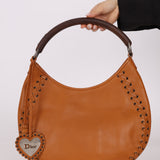 Dior 2007 Wood Whipstitch Cognac Hobo
