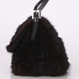 Ultra-Rare Fendi Zucca Rabbit Fur Mini Mamma Baguette