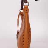 Dior 2007 Wood Whipstitch Cognac Hobo