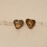Chanel 1993 Heart CC Clip-On Earrings 24K GP
