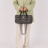 Chanel 2013 Raffia Medium Shoulder Chain Tote