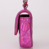Chanel 24C Iridescent Patent Quilted Carabiner Card Holder