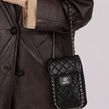 Chanel 2017 Lambskin Quilted Turnlock Chain Around Flap Crossbody
