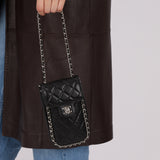 Chanel 2017 Lambskin Quilted Turnlock Chain Around Flap Crossbody