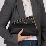 Fendi Small Black First Clutch with Fendi Zucca Strap