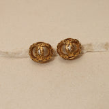Chanel 1994 Pearl CCs Clip-On Earrings 24K GP