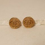 Chanel 1994 Embroidered Motif CC Clip-On Earrings 24K GP