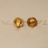 Chanel 1994 Embroidered Motif CC Clip-On Earrings 24K GP