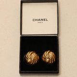 Chanel Swirl Logo Clip-On Earrings