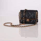 Chanel 2023 Lambskin Frame Card Holder Belt Bag RGHW